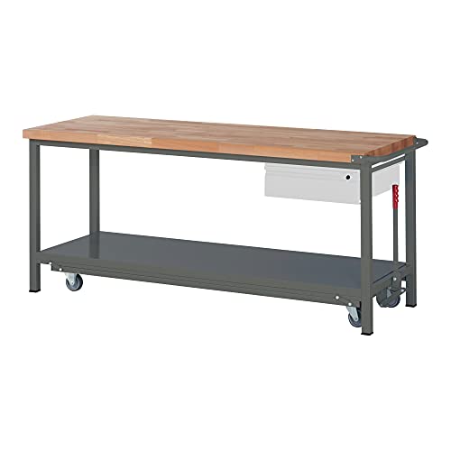 STIER Werkbank Premium mit abs. Fahrgestell und 1 Schublade BxTxH 2000x700x880