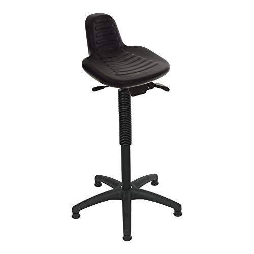 STIER standing aid with floor gliders, height-adjustable seat height 580-840 mm, PU seat