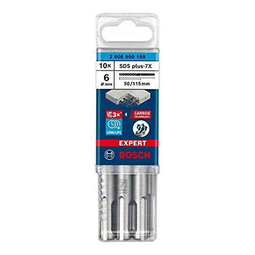 Bosch Hartmetall-Hammerbohrer EXPERT„7X“ SDS-plus,⌀xganze Länge: 6X115mm 10 Stk