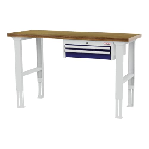 STIER Höhenverstellbare Werkbank mit 1x50 1x100 mm Schubladen BxTxH