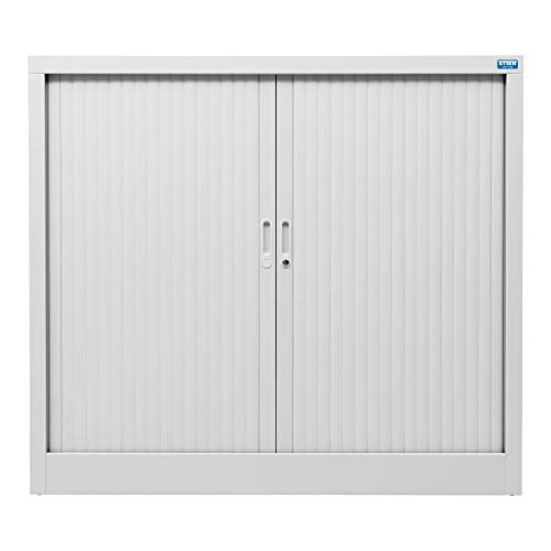 STIER roller shutter cabinet with 2 to 3 shelves various sizes light grey