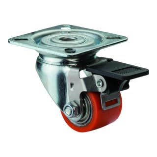 BS Rollen Kompaktrolle A620.C10.050 Lenkrolle mit Feststeller, Raddurchmesser 50