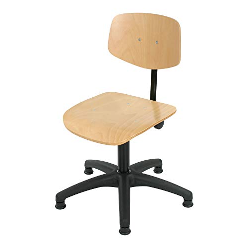 STIER work chair with glides, seat height 420-610 mm, natural beech