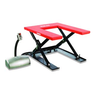STIER electric scissor lift table with U-profile 1000kg load capacity platform with