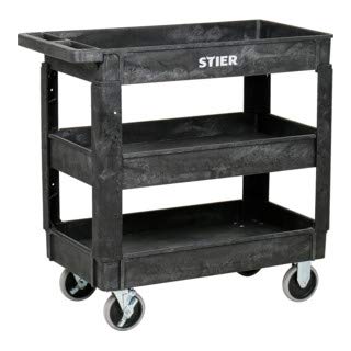 STIER plastic multi-purpose trolley with 2 or 3 levels, multi-purpose trolley up to 250 kg