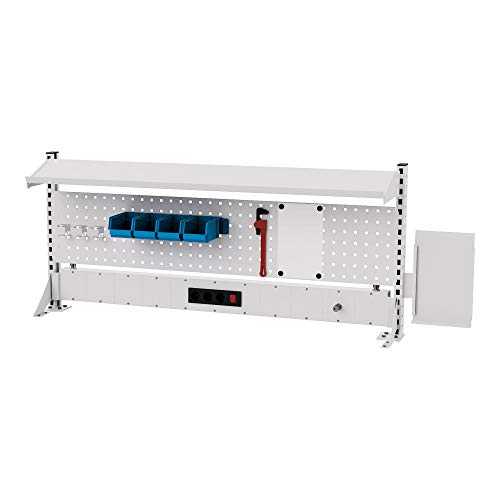 STIER multi-wall construction WxH 1500x650 mm 1 perforated wall 1 shelf 1 power strip