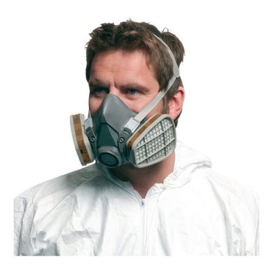 3M Atemschutzhalbmaske 6200, Serie 6000, ohne Filter, Vier-Punkt-Bebänderung mit