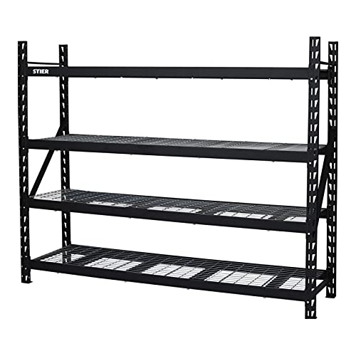 STIER Grid Shelving Unit | Shelf load 400 kg | HxWxD 1830x1950x610 mm | 4 shelves | Steel frame | Shelving system
