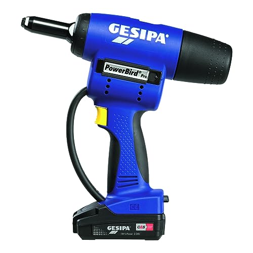Gesipa Akku-Blindniet-Setzgerät PowerBird Pro Gold Edition mit 2 Li-Ion Akkus