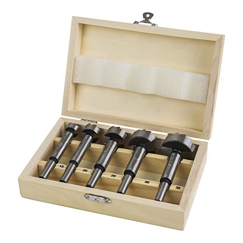 STIER Forstner bit set in wooden case 5-piece (15 20 25 30 35 mm) 10 mm