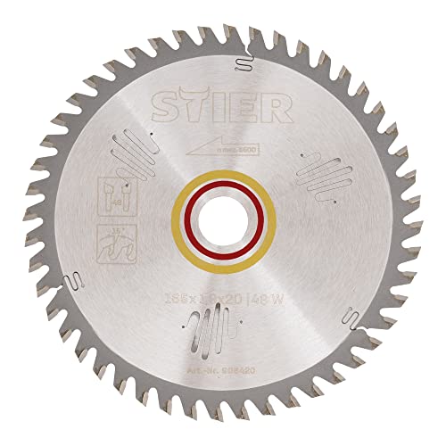 STIER circular saw blade wood 165 x 1.9 x 20 48W 15° chip angle