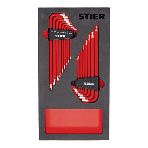STIER Allen key set 6KT/TX 18-piece in soft foam insert (EVA)
