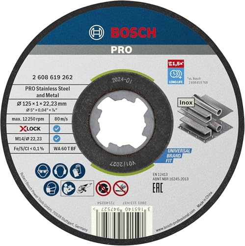 Bosch Trennscheibe X-LOCK gerade Standard for Inox WA 60 T BF 125 x 1 mm 10 Stk