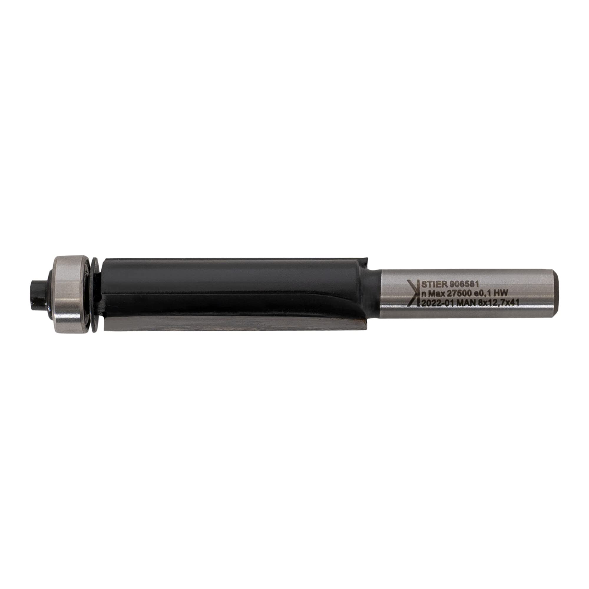 STIER Bündigfräser HW 8 mm Durchmesser 12,7 mm NL 41 mm