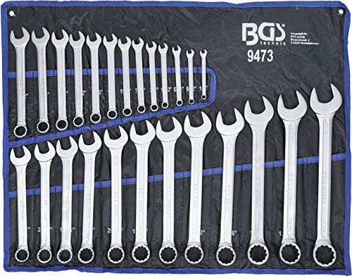 BGS Maul-Ringschlüssel-Satz Zollgrößen SW 1/4 Zoll - 1.1/4 Zoll 25 teilig