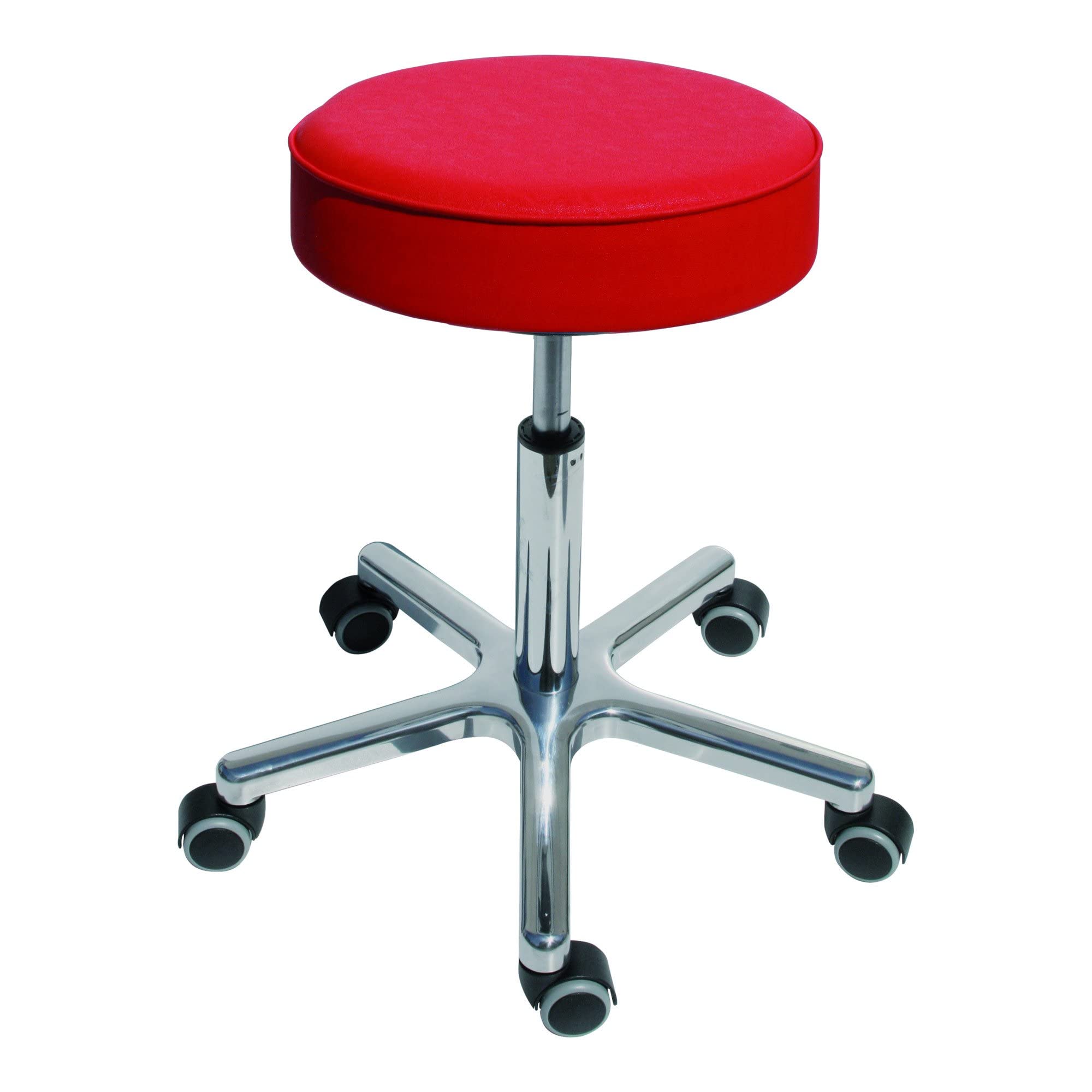 STIER swivel stool with double castors, height adjustable, seat height 540 to 720 mm, various colours