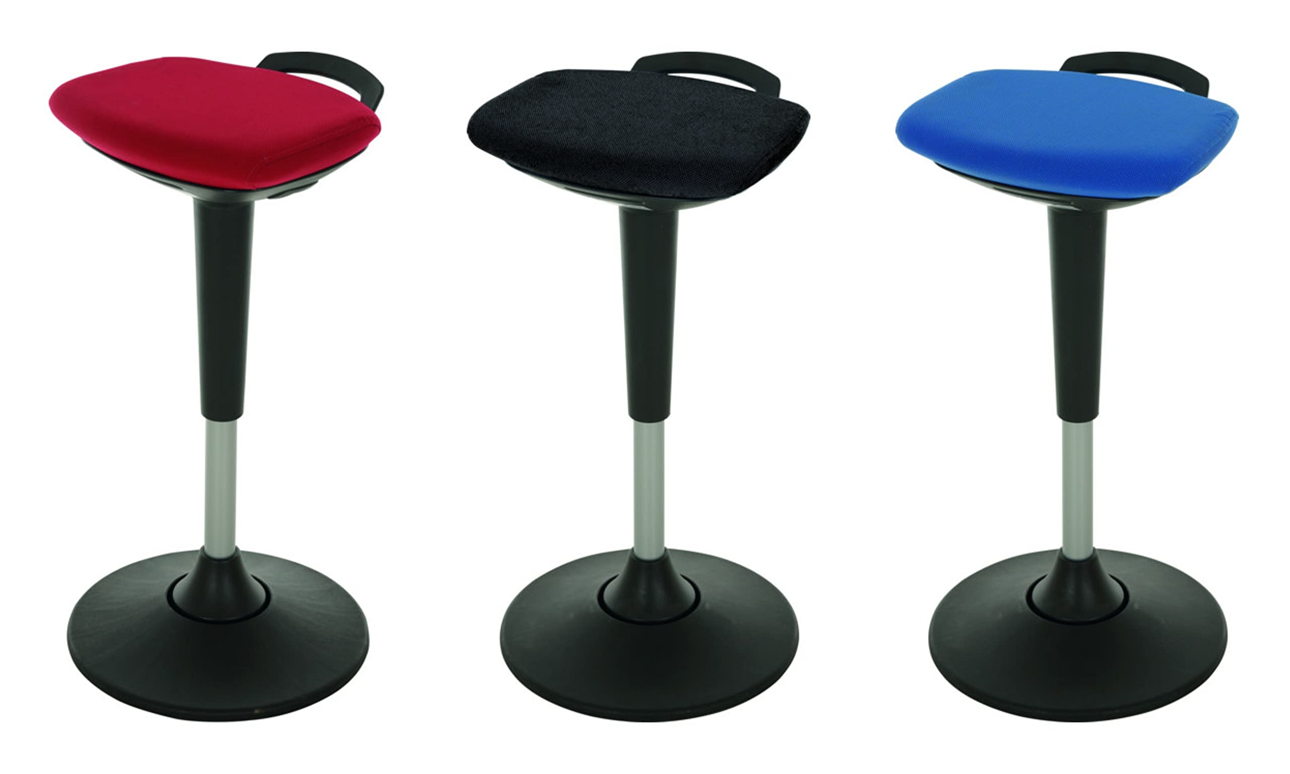 STIER multi-movable standing aid with plate base, height-adjustable stool, various colors