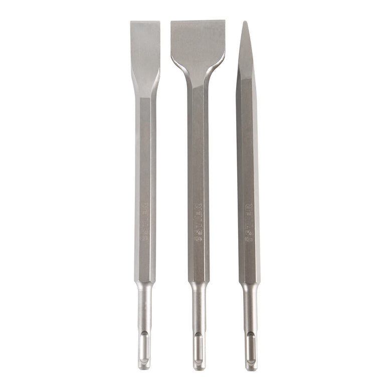 STIER Meißel-Set SDS-plus/-max 3-teilig Bohrmeißel SDS Meißel Bohrhammer Meißel