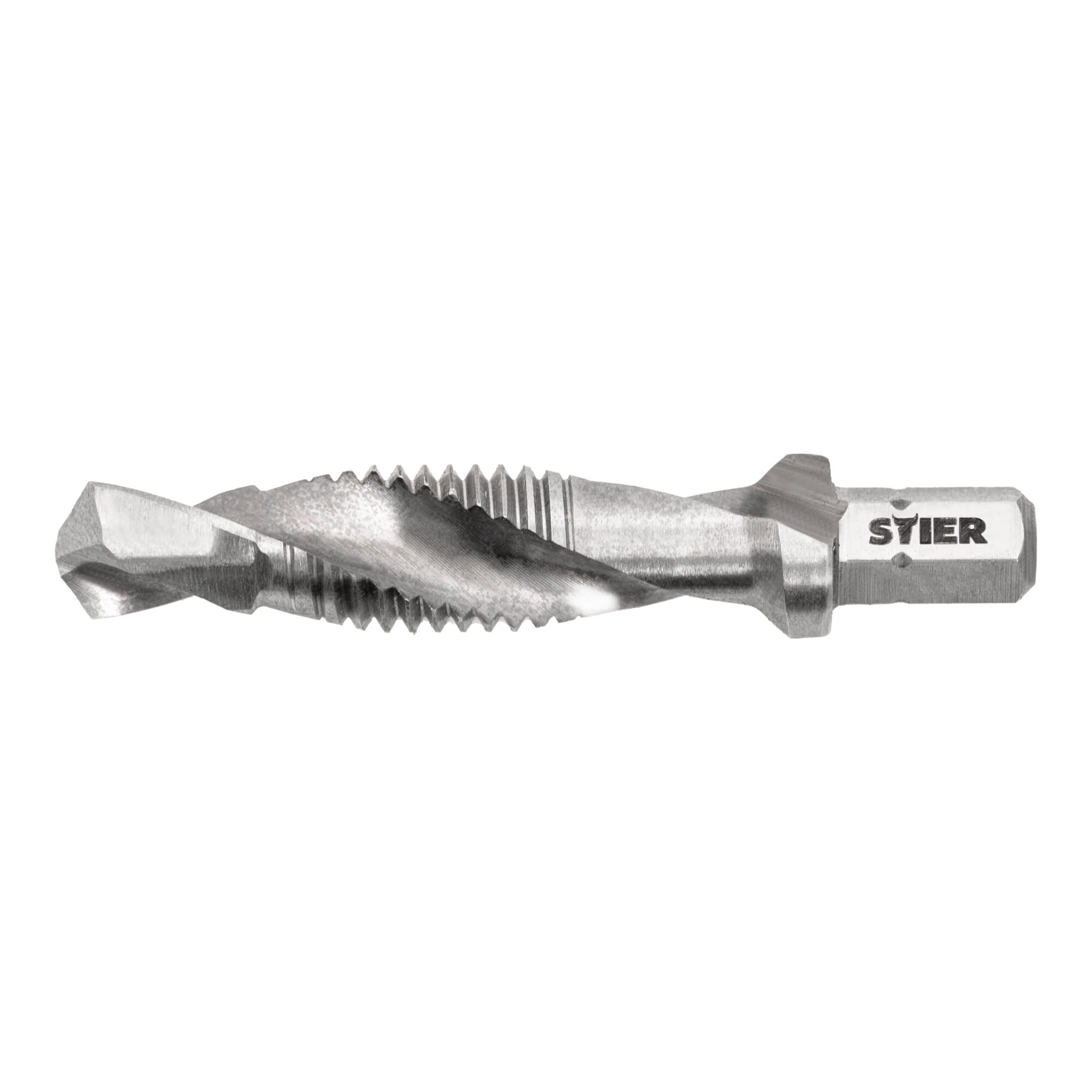 STIER combination tap bit M3 to M10 DIN 3126 HSS-G 1/4" hexagon