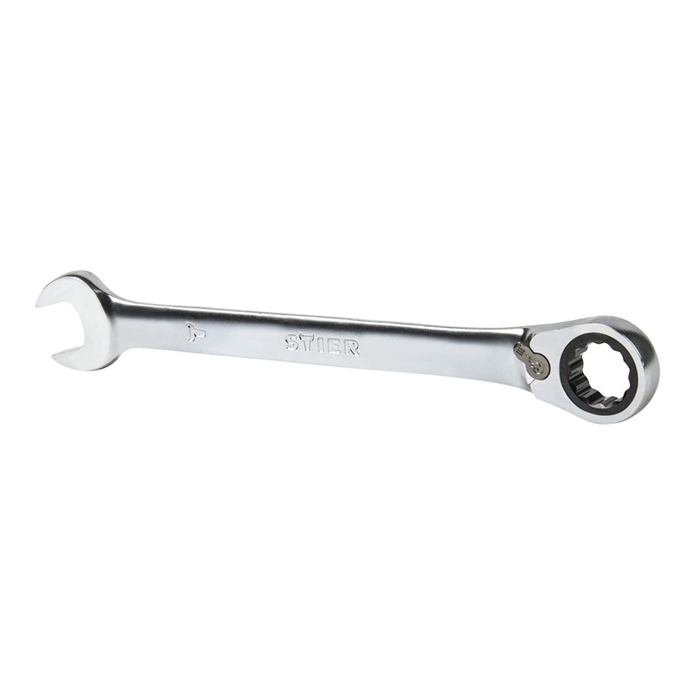 STIER open-end ratchet wrench, reversible, open-end wrench, ring ratchet SW 8-19mm