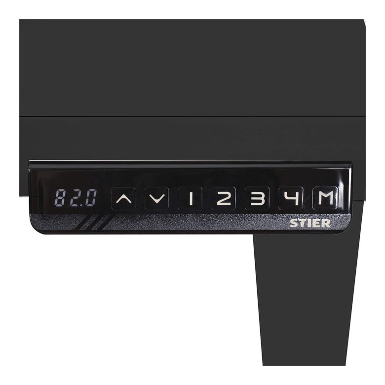 STIER Elektrisch höhenverstellbarer Schreibtisch TSR 120x80cm schwarz/schwarz