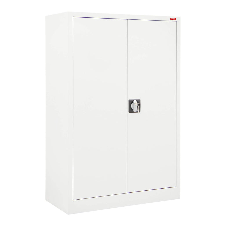STIER side cabinet with 2 shelves, light grey, welded, various sizes