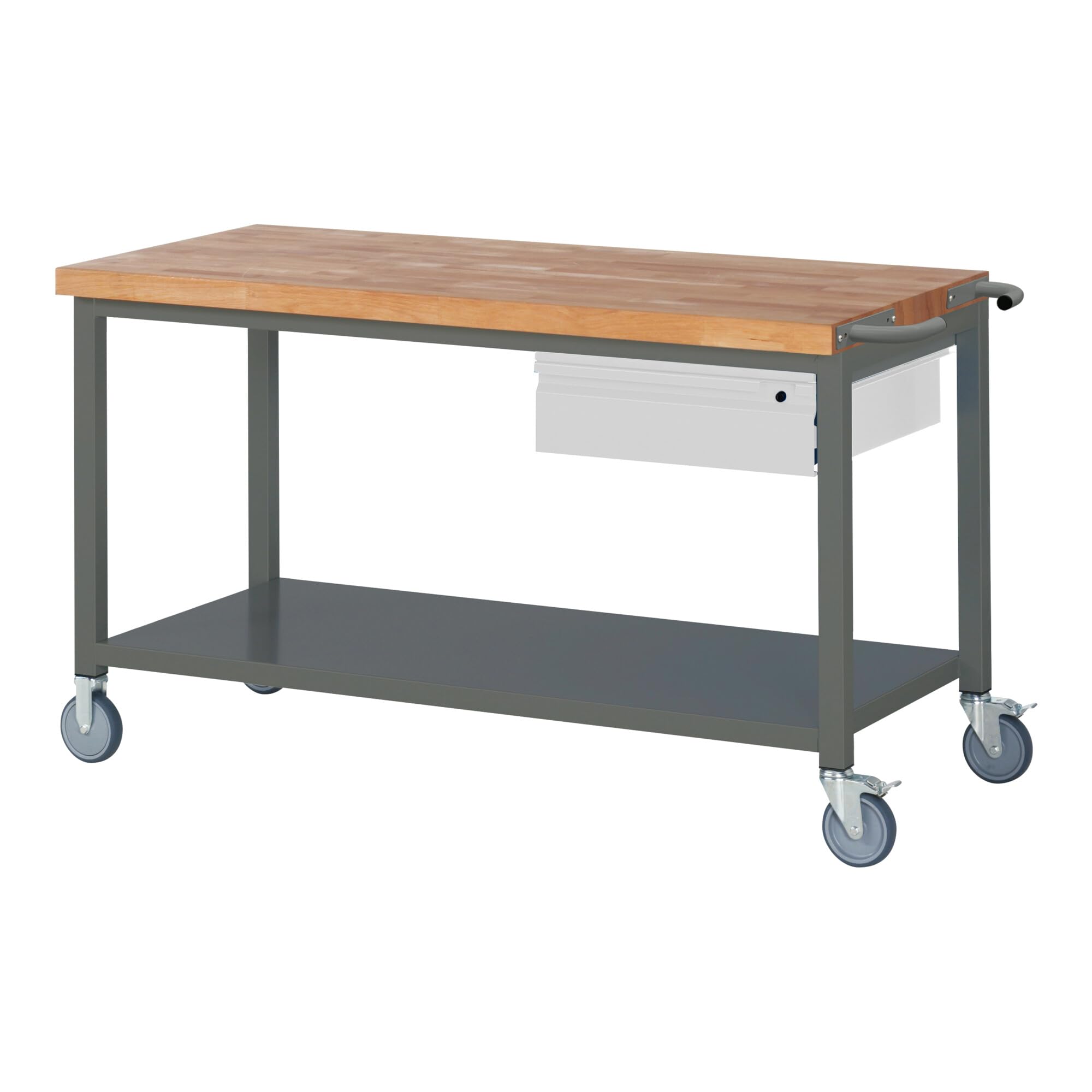 STIER Mobile Workbench Premium with 1 drawer and storage shelf WxDxH 750x700x880 mm
