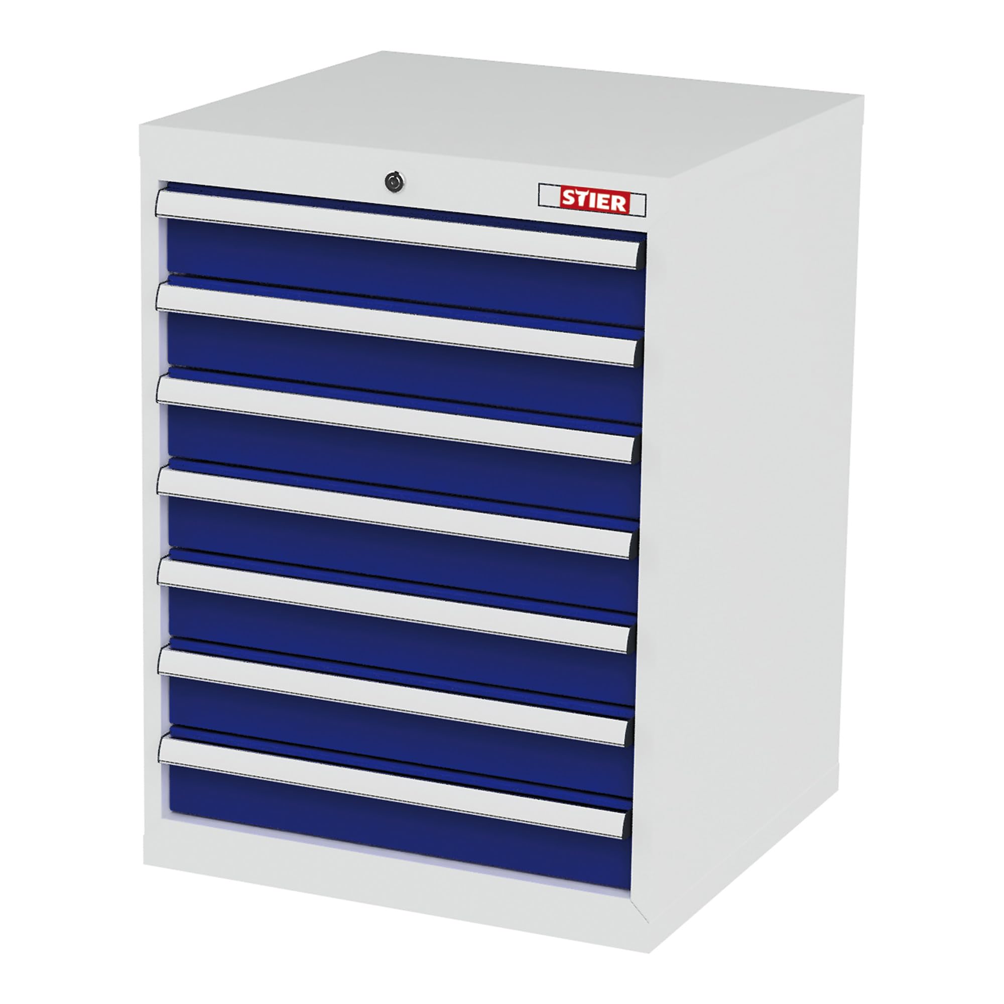 STIER drawer cabinet with 7 drawers WxDxH 600x575x820 mm RAL 7035 / RAL