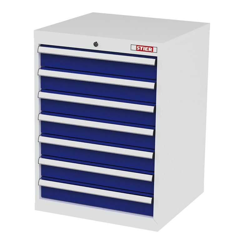 STIER drawer cabinet with 7 drawers WxDxH 600x575x820 mm RAL 7035 / RAL