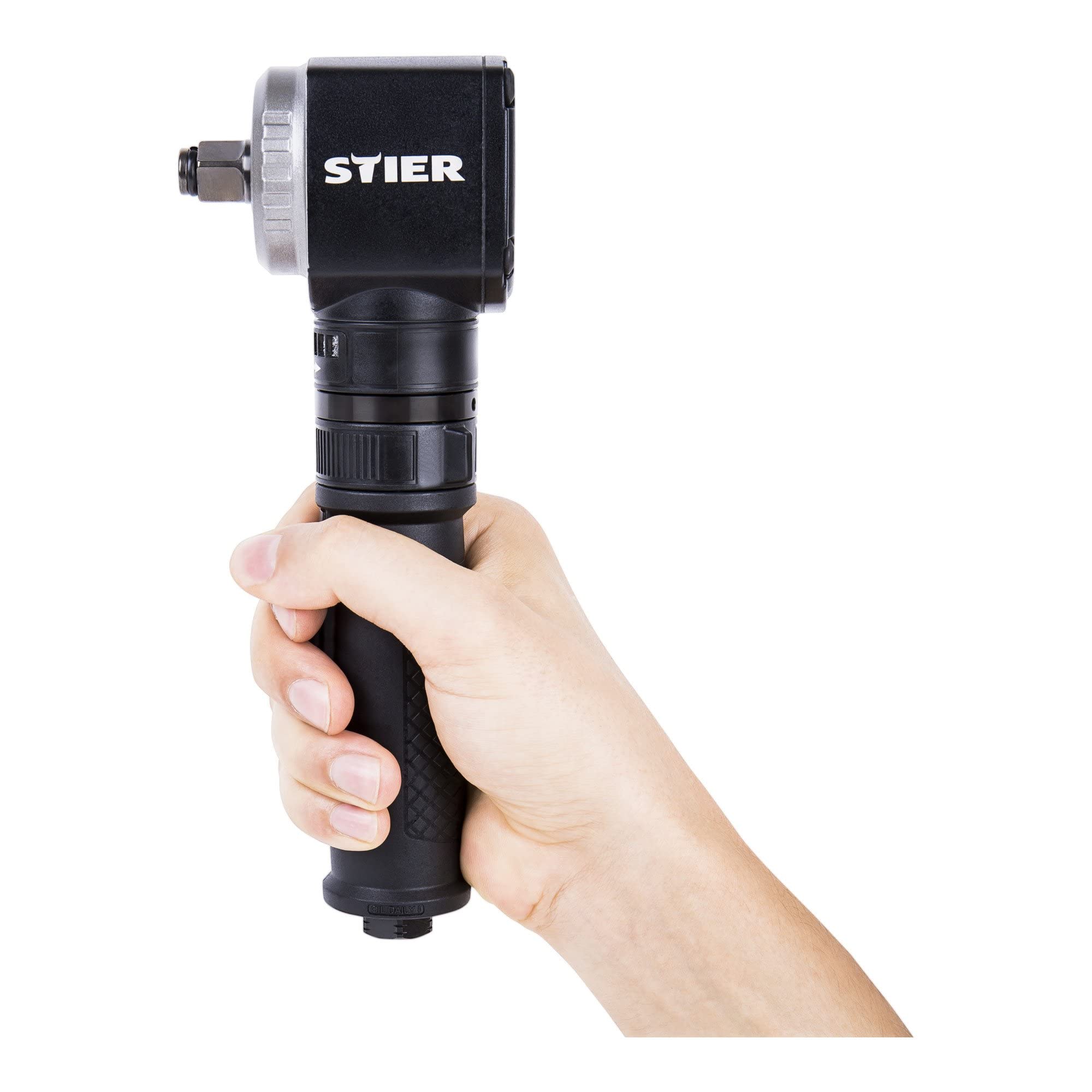 STIER pneumatic angle impact wrench 19-WSS Max. 325 Nm Extra short angled
