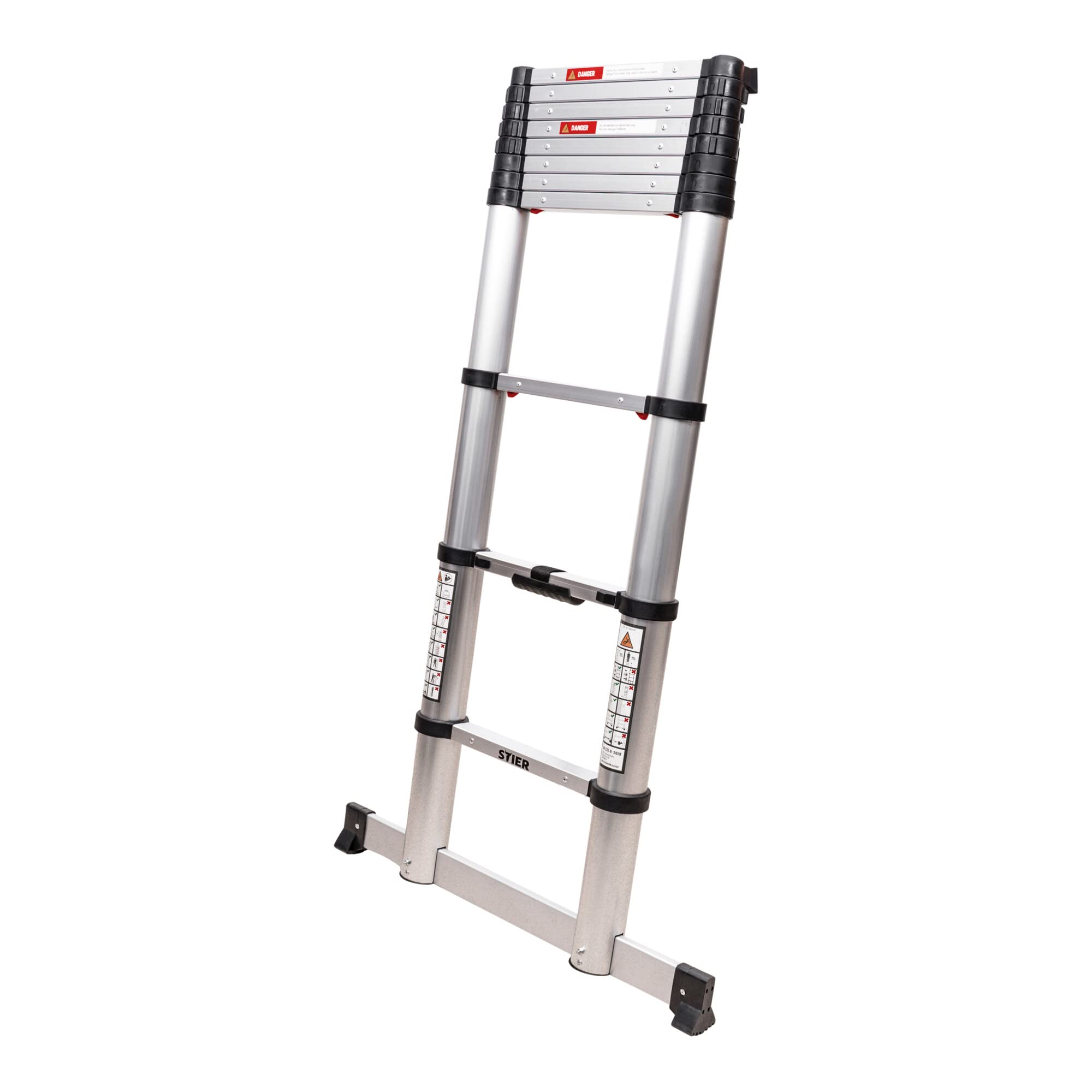 STIER telescopic ladder premium 3.2 to 3.8m stepladder aluminum folding ladder