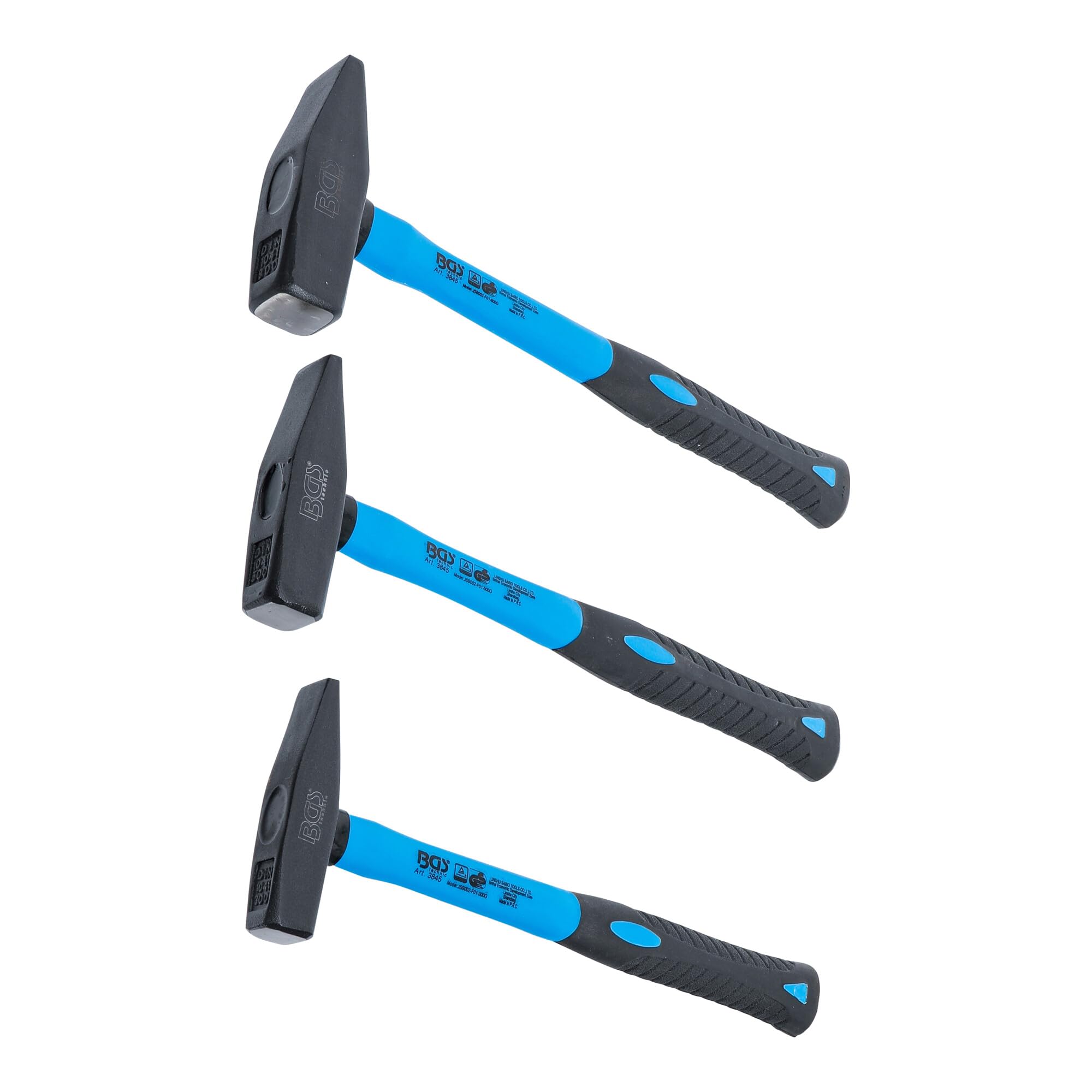 BGS Schlosserhammer-Satz Fiberglasstiel DIN 1041 300 / 500 / 800 g 3-tlg.