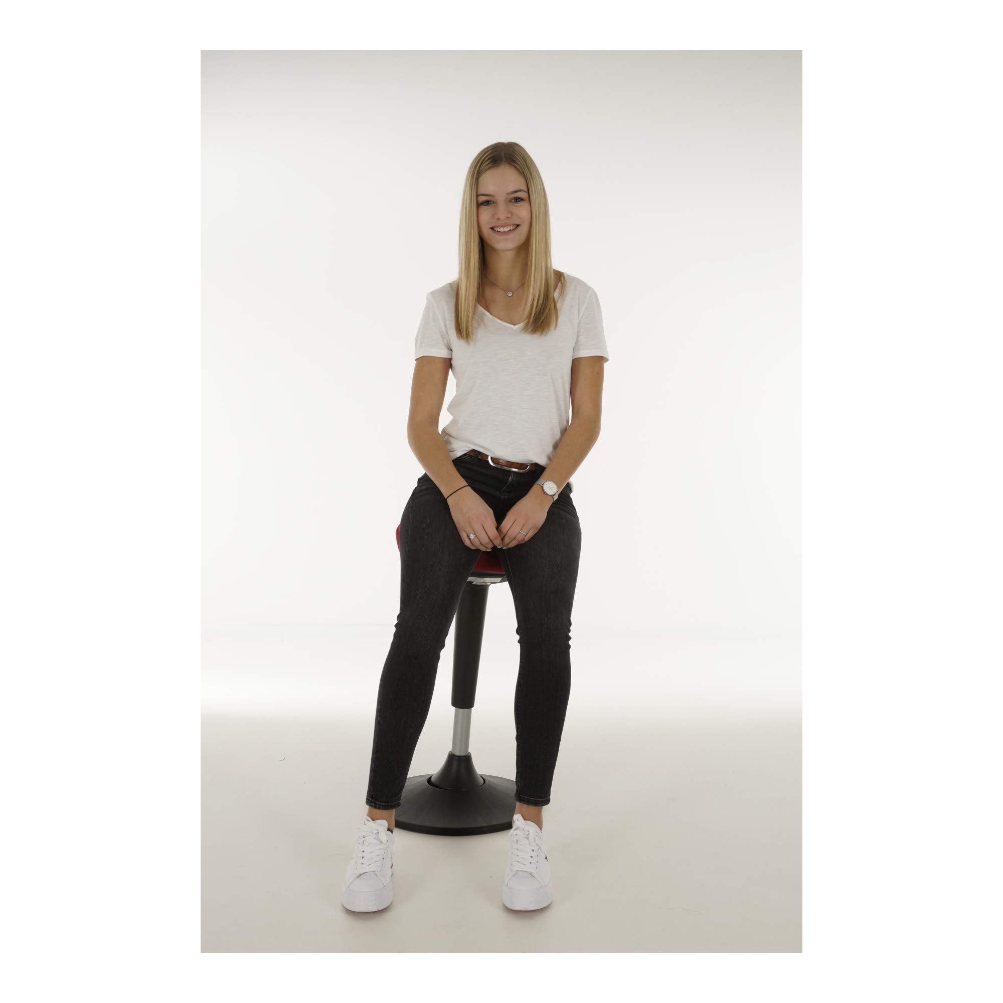STIER multi-movable standing aid with plate base, height-adjustable stool, various colors