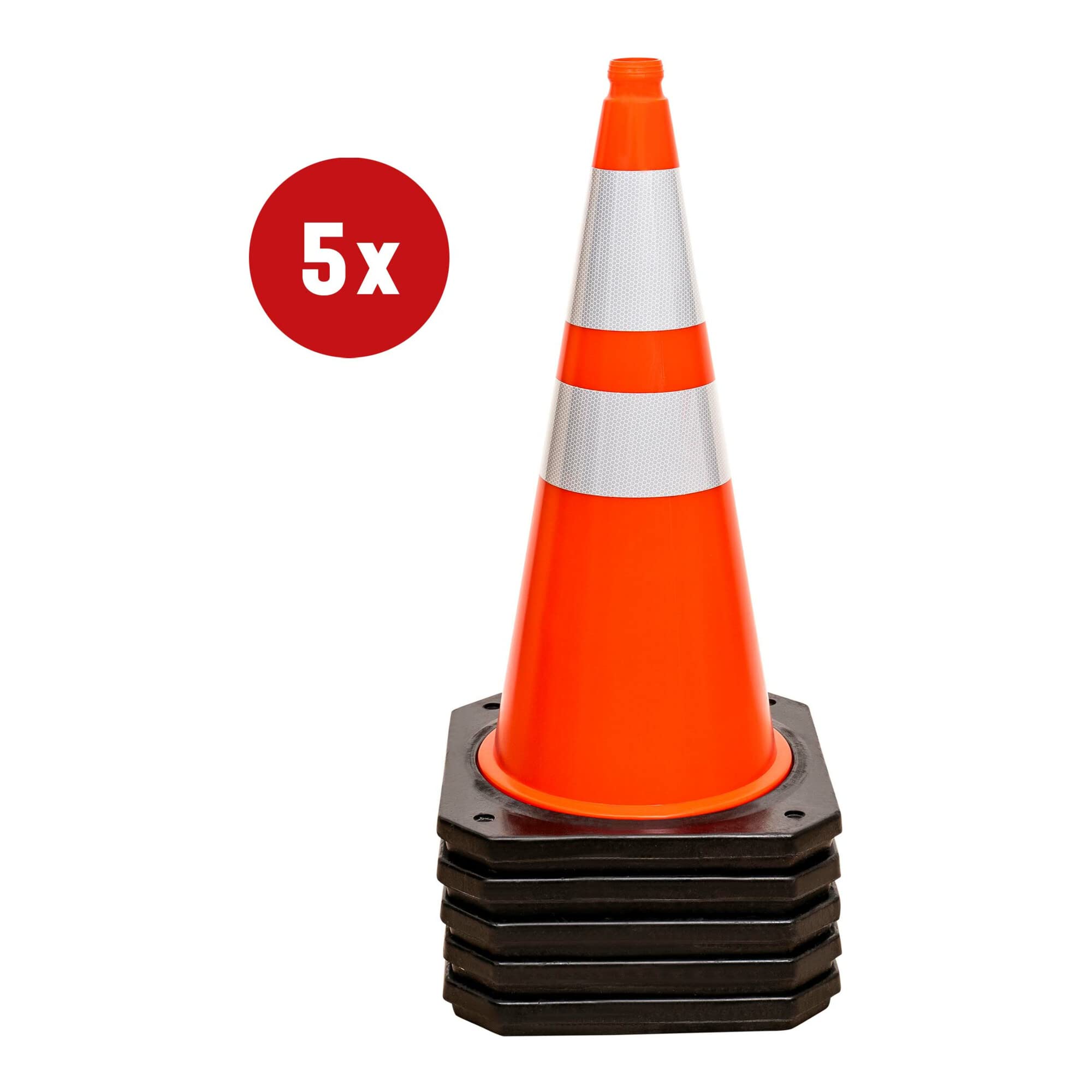 STIER traffic cone 750 mm 2 stripes 4 kg 5 pcs 5 pcs