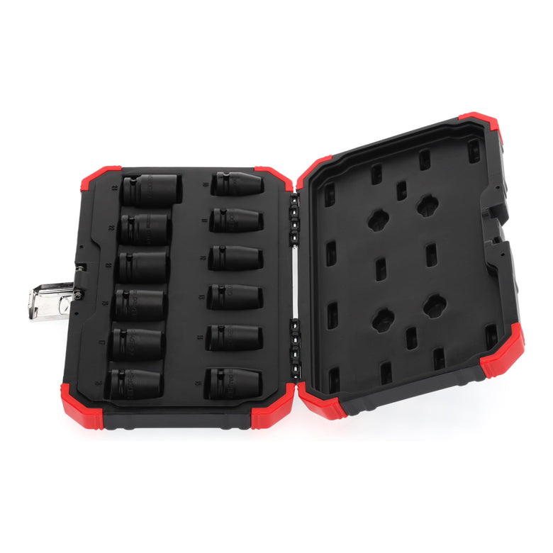 Gedore red Schlagschrauber-Steckschlüssel-Satz, Set 12-tlg, 1/2", 6-kant Nuss