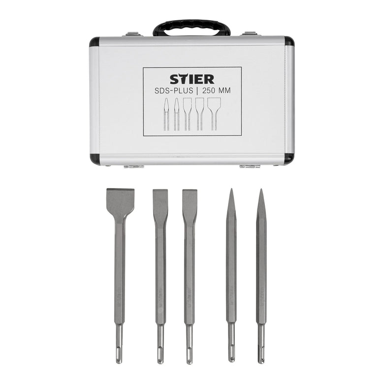 STIER SDS-Plus chisel set, 5 pieces, 250 mm