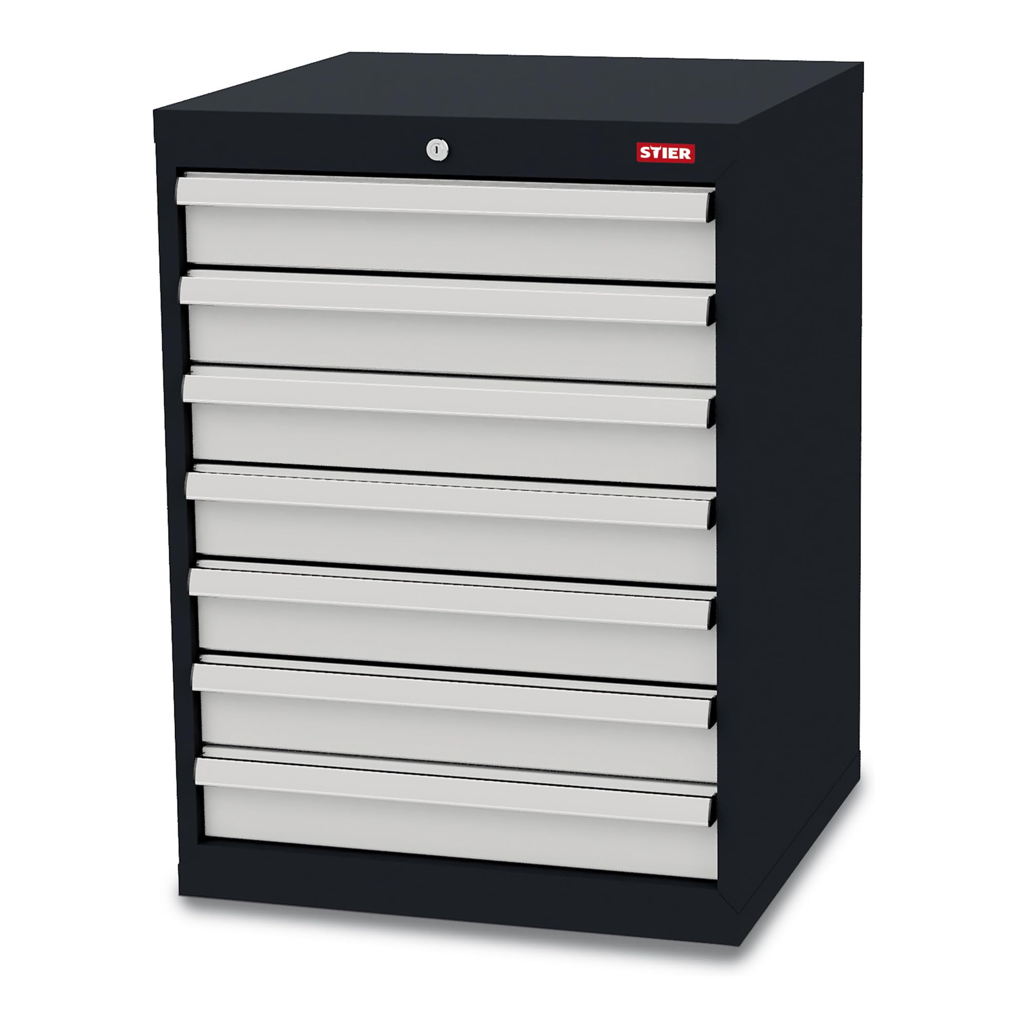 STIER drawer cabinet with 7 drawers WxDxH 600x575x820 mm RAL 7016 / RAL