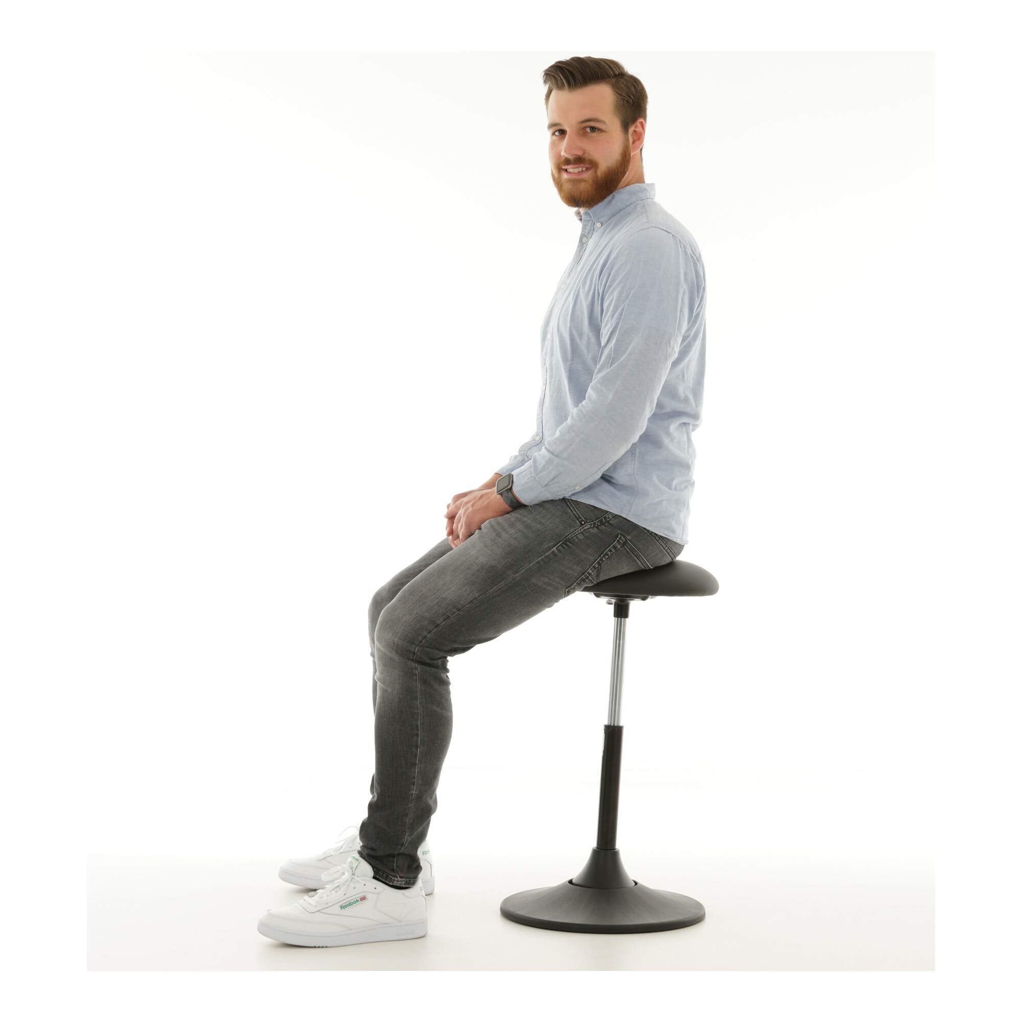 STIER Multibeweglicher Hocker ergonomisch höhenverstellbar schwarz Kunstleder
