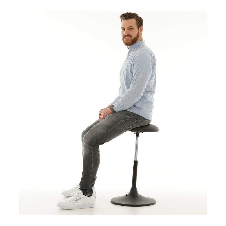 STIER Multibeweglicher Hocker ergonomisch höhenverstellbar schwarz Kunstleder