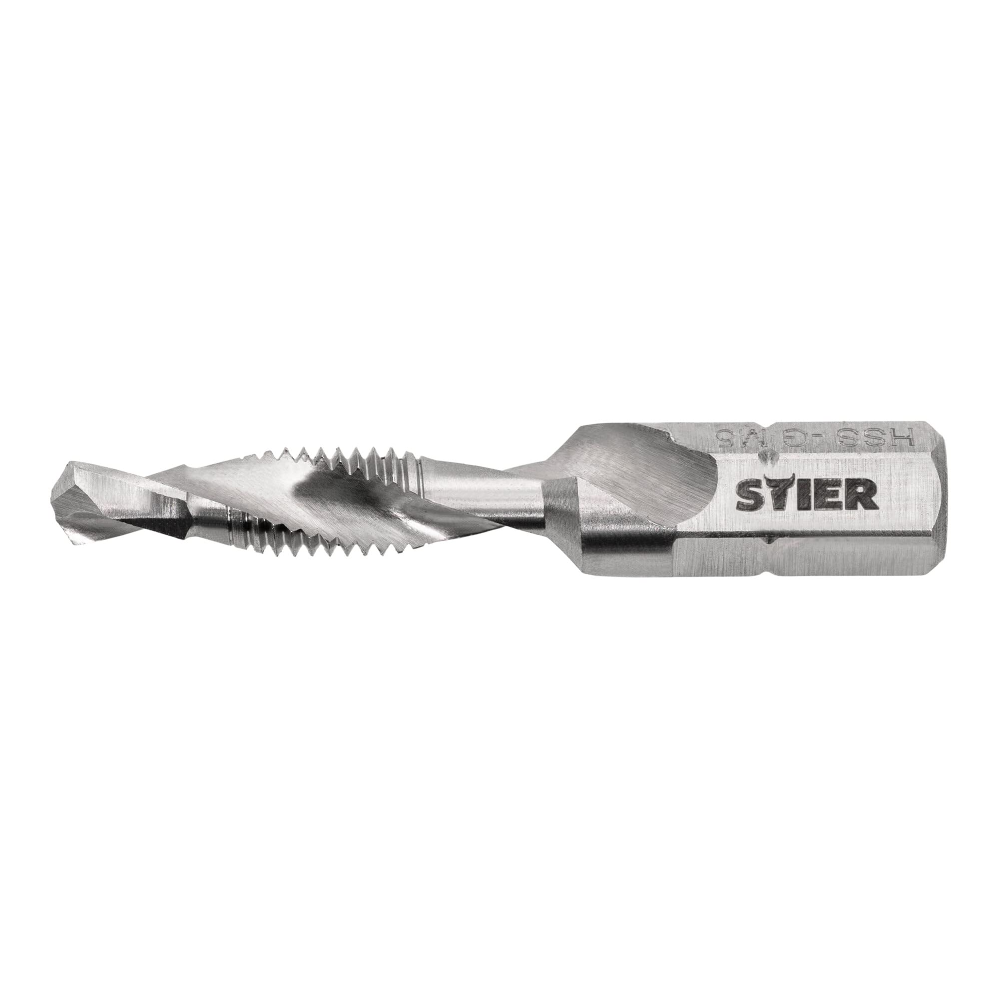 STIER combination tap bit M3 to M10 DIN 3126 HSS-G 1/4" hexagon