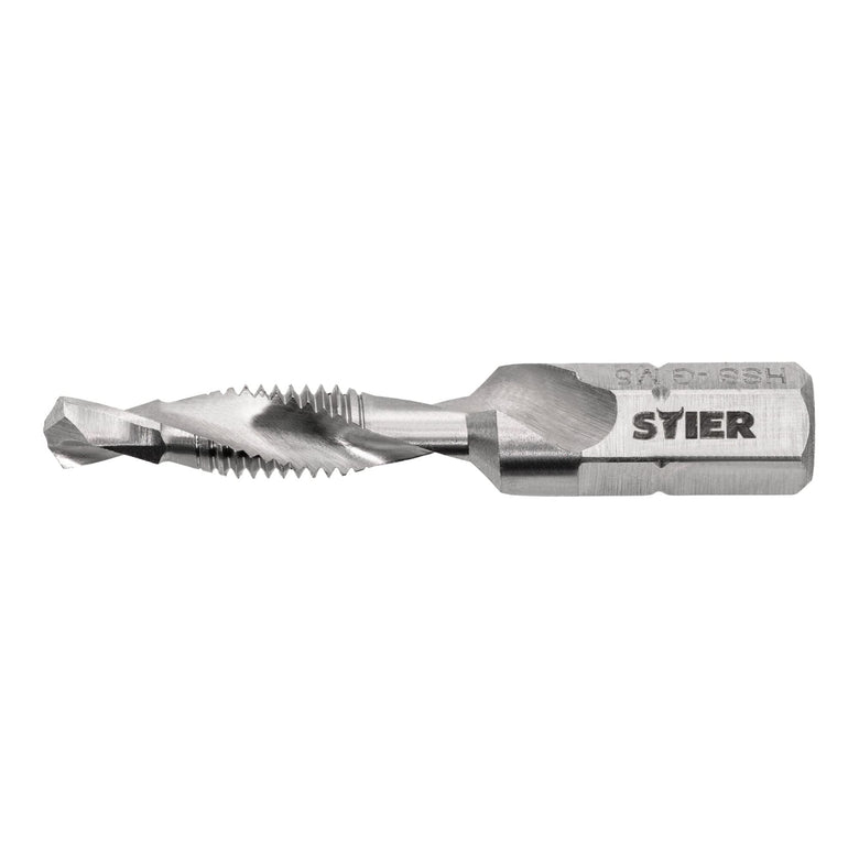 STIER combination tap bit M3 to M10 DIN 3126 HSS-G 1/4" hexagon