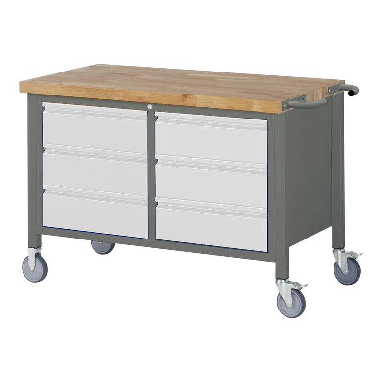 STIER Mobile Workbench Premium with 6 drawers WxDxH 1250x700x880 mm