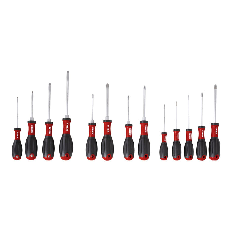 STIER screwdriver set Big Pack 13-piece with slotted, Phillips, Pozidriv-