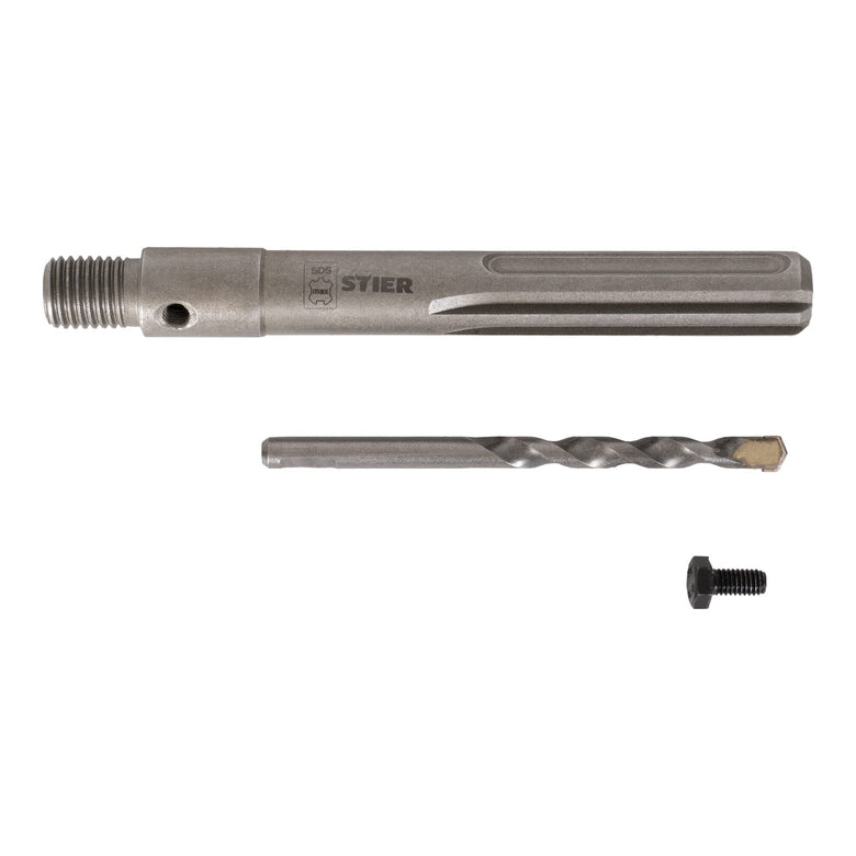 STIER Aufnahmeschaft SDS-Max M16 160 mm inkl. Zentrierbohrer für Hohlbohrkronen.