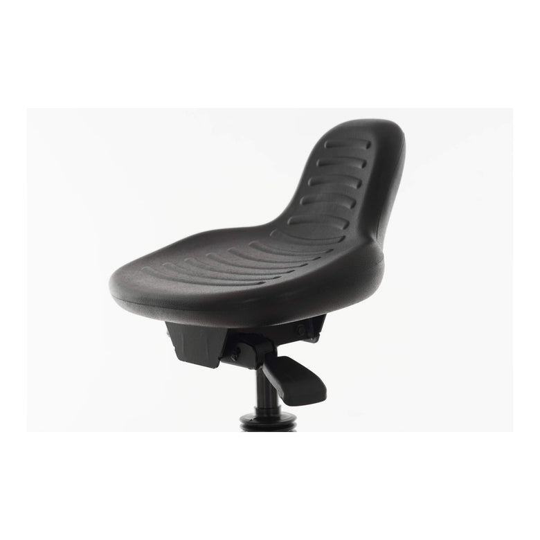 STIER standing aid with floor gliders, height-adjustable seat height 580-840 mm, PU seat