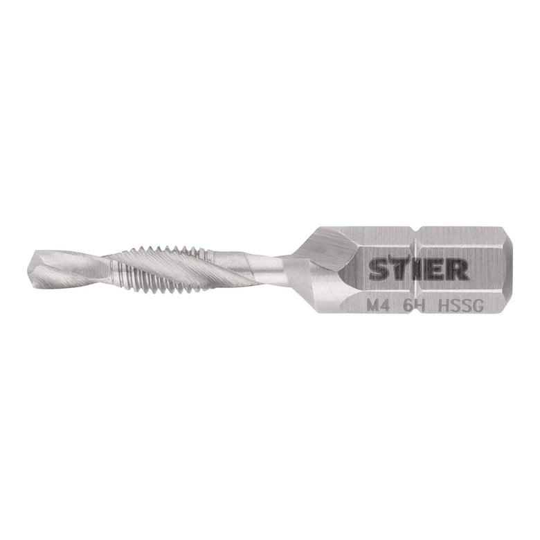 STIER Kombigewindebohrer Bit M3 bis M10 DIN 3126 HSS-G 1/4"-Sechskant