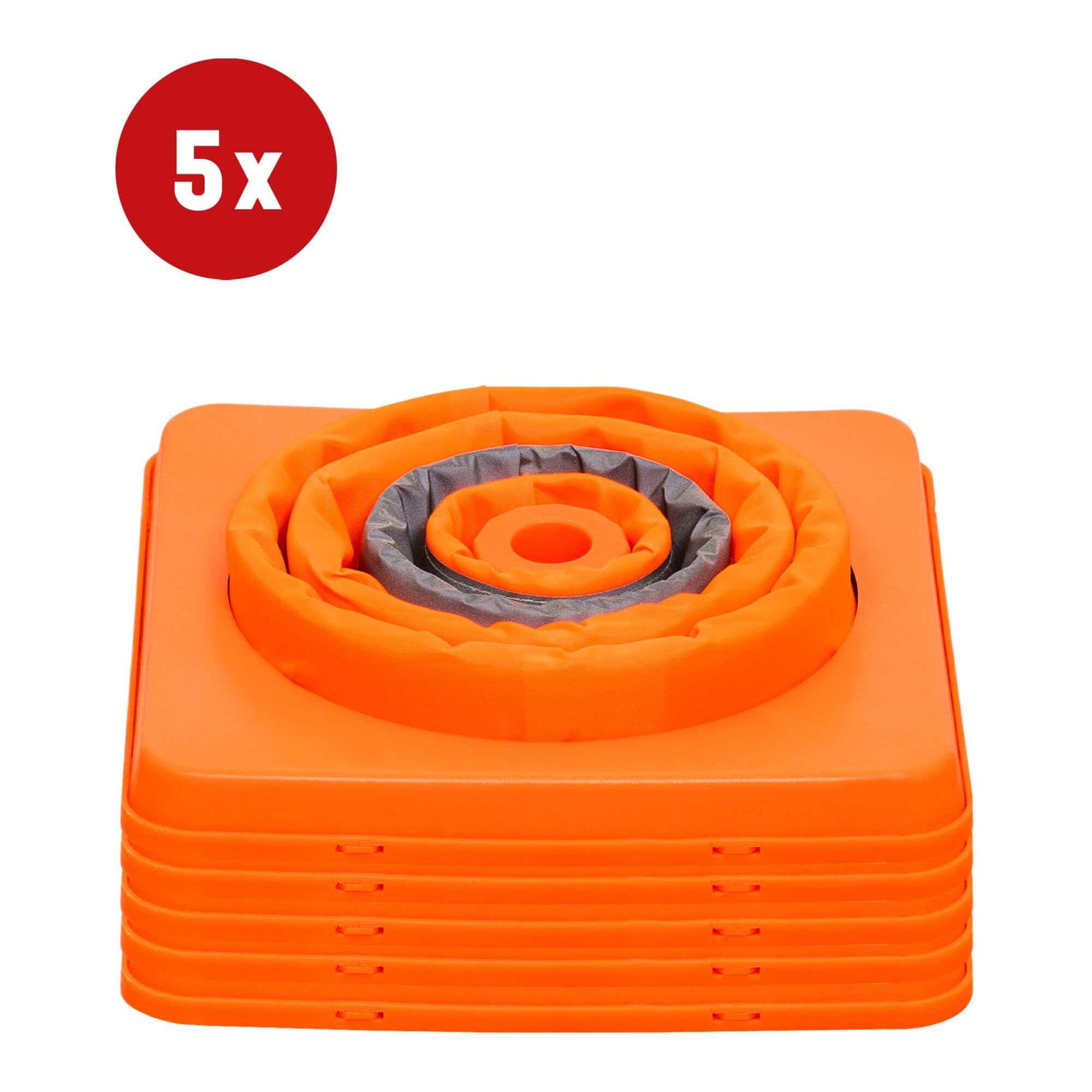 STIER Foldable traffic cone 420 mm 1 strip 5 pcs traffic cone warning cones