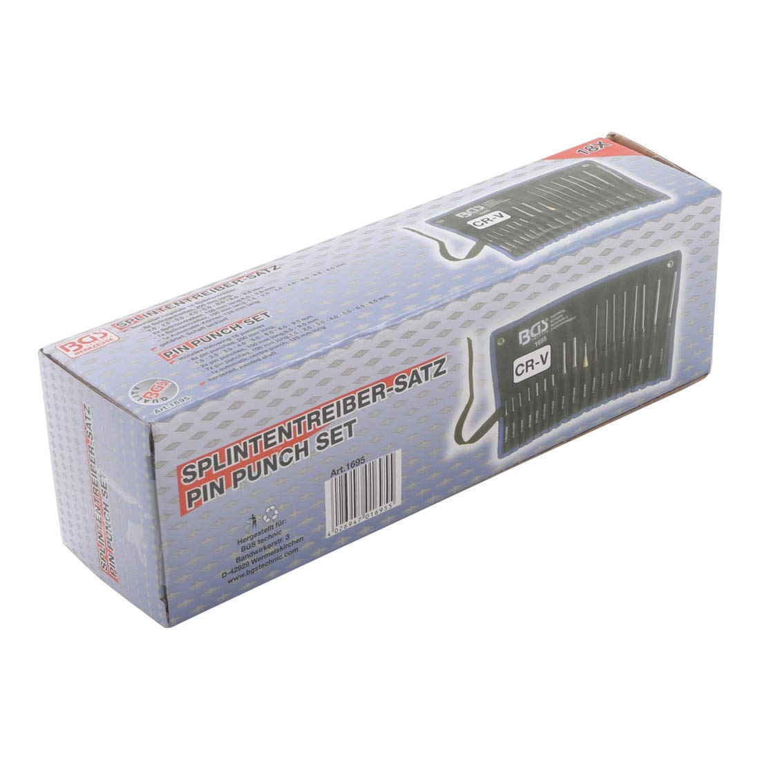 BGS Splintentreiber-Satz 100 - 150 - 200 mm 1,5 - 9,5 mm inkl. Körner 18 teilig