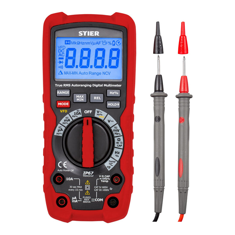 STIER professional digital multimeter 0.01mV - 1000V AC/DC waterproof CAT III 1000V