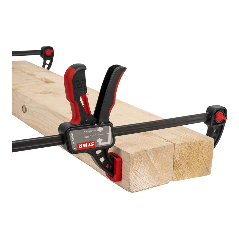 STIER one-hand clamp 900 mm clamping width 80 mm projection for clamping and spreading